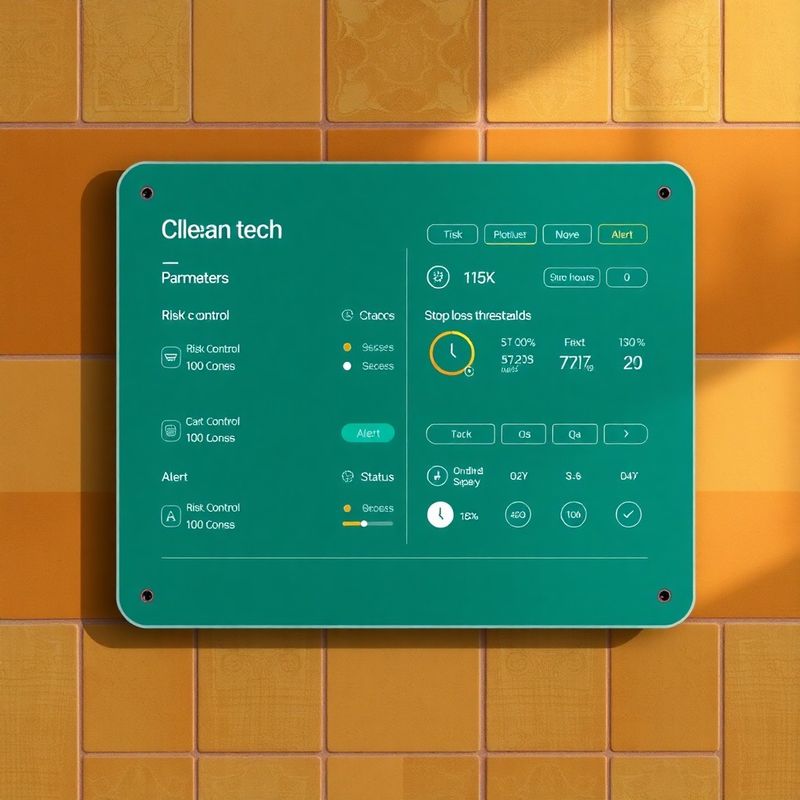 Panel con parámetros de control de riesgo y umbrales de stop-loss